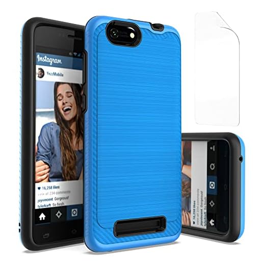 jioeuinly Cloud Stratus C5 Elite Case Compatible for Cloud Stratus C5 Phone Case + Film Soft TPU Screen Protector, PC + TPU Thickened Buffer Protection Blue