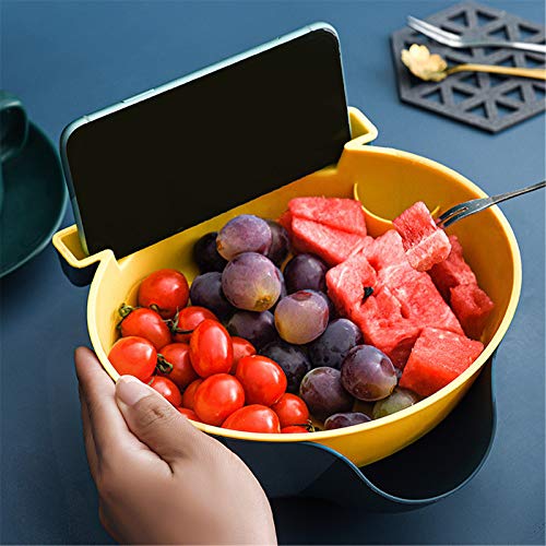 Multi-function Stylish Snacks Storage Box Double Layer Container Household Plate Serving Dish Organizer - Perfect For Snacks, Fruit, or Pistachio/Sunflower Seeds Storage Box- Bonus Phone Slot