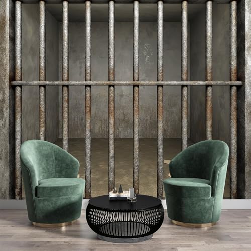 Papel Pintado Celda de prisión vacía,150 X 105 cm（anchura x altura Papel para Muebles valla metálica Papel Pared Murales Decorativos Pared Papel Tapiz Impermeable para Cocina Baño