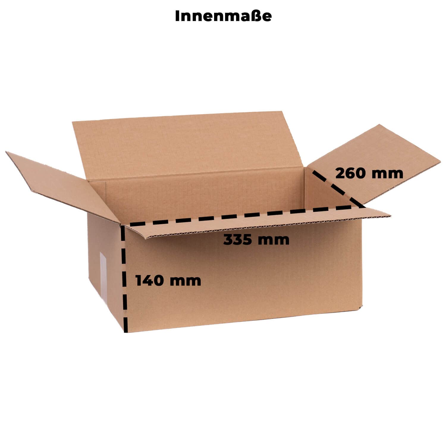 smiley pack 100 Stück Faltkartons 340 x 260 x 140 mm braun Versandkarton Verpackungskartons 34 x 26 x 14 cm aus Wellpappe 1 wellig Karton Pappkarton Versandbox Paket Päckchen