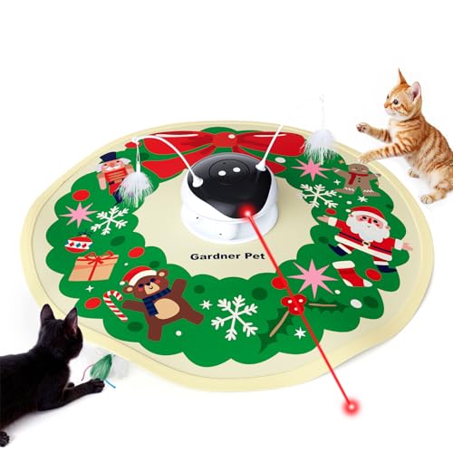Gardner Pet Interactive 5in1 Cat Toys Chargeable,Moving Feather,Laser Pointer,Track Ball,Hide and Seek,Real Bird Sing,Touch/Sound Activated Cat Kitten Toy Exercise Toys for Indoor Bored Cats