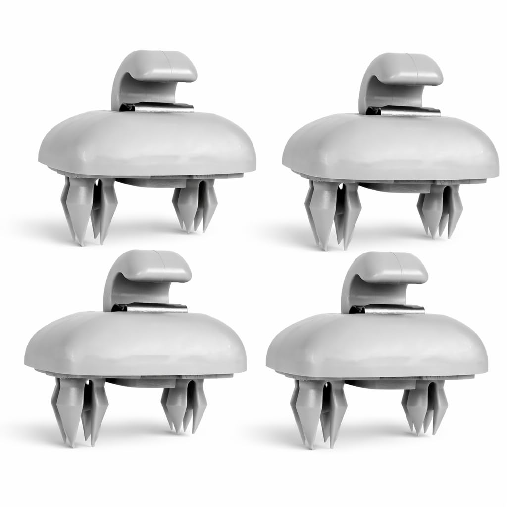 [4 Piezas] Clip Parasol Coche Repuesto Visera Interior Ajuste Preciso Compatible Audi A1 A3 A4 A5 Q3 Q5 S3 S4 S5 TT Gancho Fijacion Techo Vehiculo Plastico Reforzado Gris OEM Duradero Antiruido