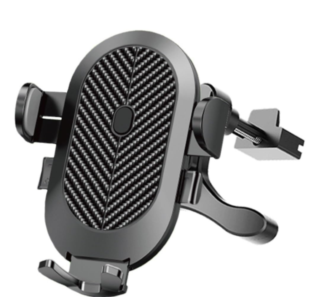 Robusto Soporte Movil Coche Ventosa para Coche Fibra De Carbono Tipo Uno Bloqueo Teclas Soporte para Teléfono Móvil Salida Aire Acondicionado para Plegable Duradero(A)