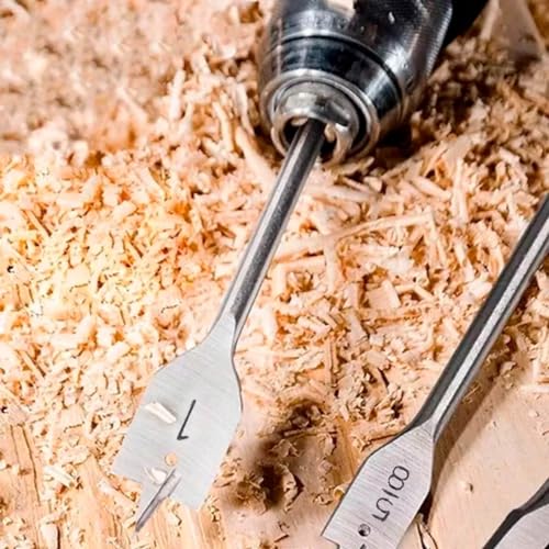 Jogo De Brocas Chatas Para Madeira 6 3/8-1/2-5/8-3/4-7/8-1 Uso Profissional 6 Peças