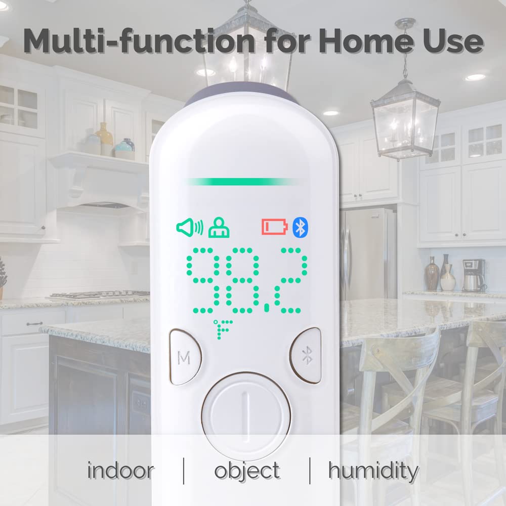 New Indoor Thermometer, Touchless Indoor Thermometer, Accurate Sensor for Fast Read, 3 in 1 Multiple Mode for Indoor, Object, Humidity, Made in Korea