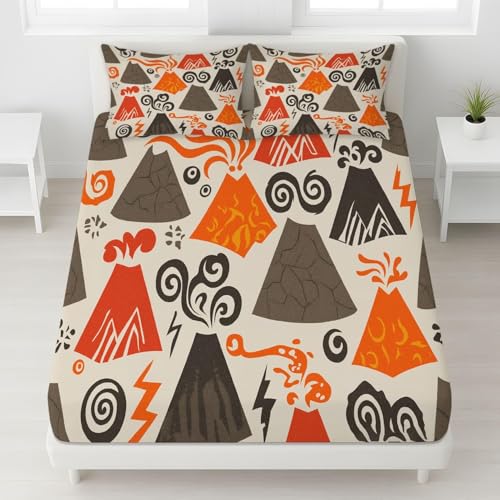 Latwerio Sábana Bajera 105x200 Infantil Arte Abstracto 3D Sabanas, Montañas de Microfibra Suave y Cómoda Funda de Colchón Sábana con Elástico y Bolsillo Profundo 30 cm, Sabanas Cama 105, T857