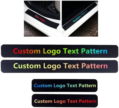 Custom Car Door Sill Protector Scuff Plate Cover Welcome Pedal Protection Car Carbon Fiber Sticker Threshold Door Entry Guard Decorative 4Pcs