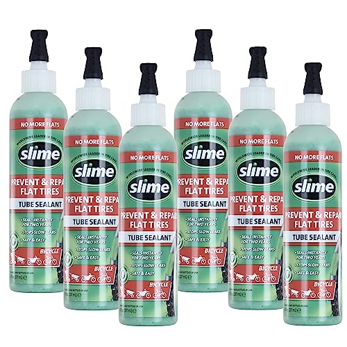 Slime 10003-6PK Bike Tube Puncture Repair Sealant, Prevent and Repair,