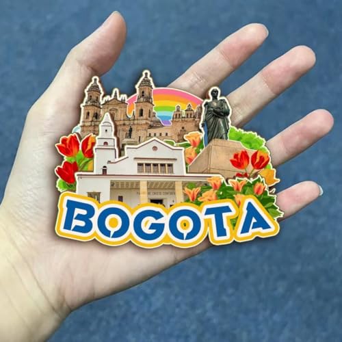 Imán de madera 3D para refrigerador Ciudad Bogotá miniatura 2