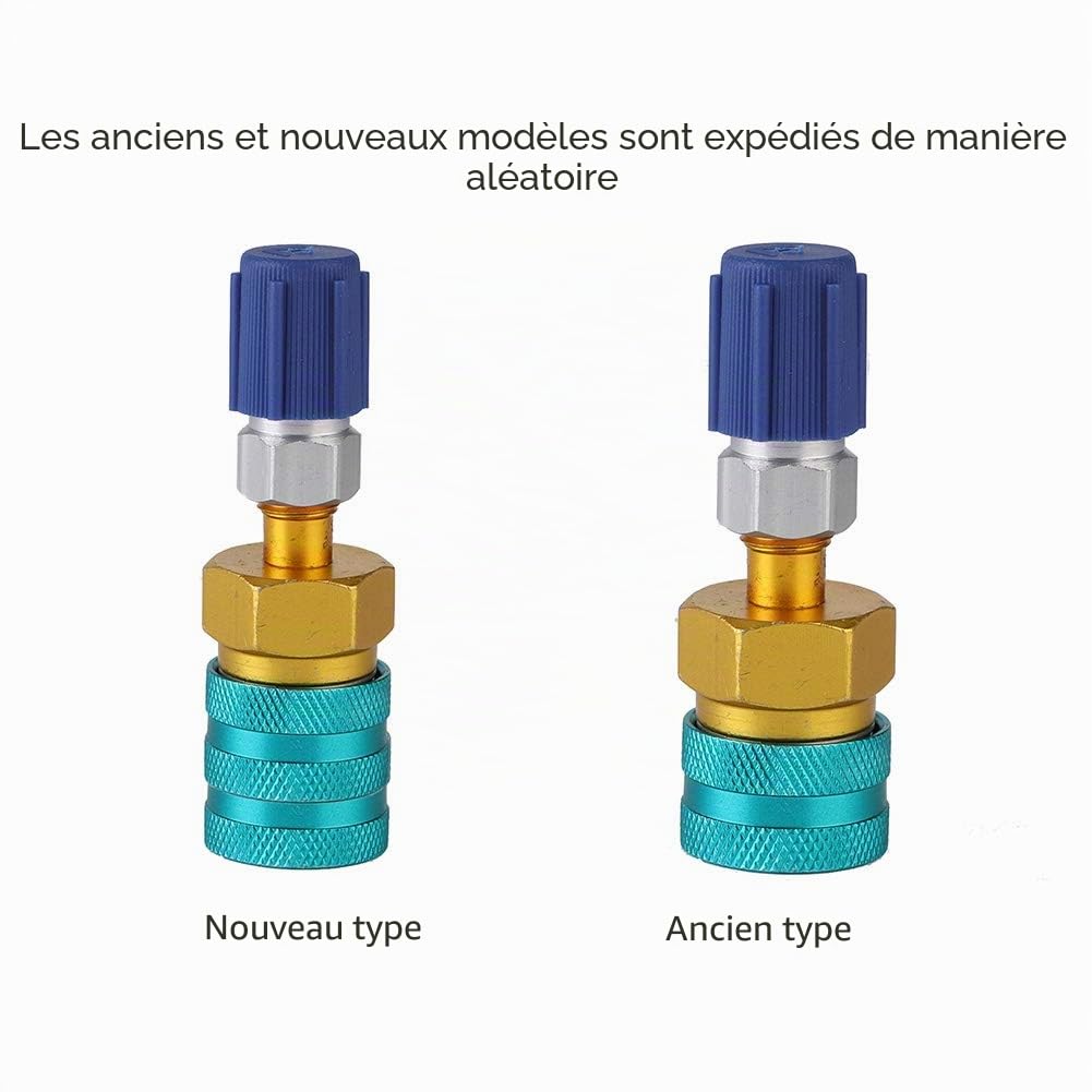 Coupleur rapide, R1234YF à R134A Coupleur d'adaptateur rapide côté bas Coupleur de climatisation pour voiture Coupleur rapide côté bas