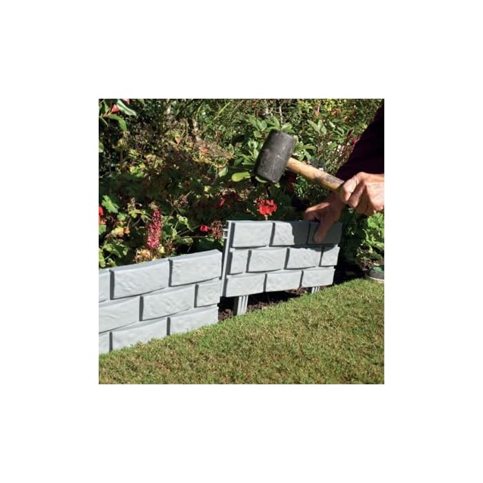 Buy Garden Mile Set of 12 Grey Brick Effect Garden Edging Garden Lawn