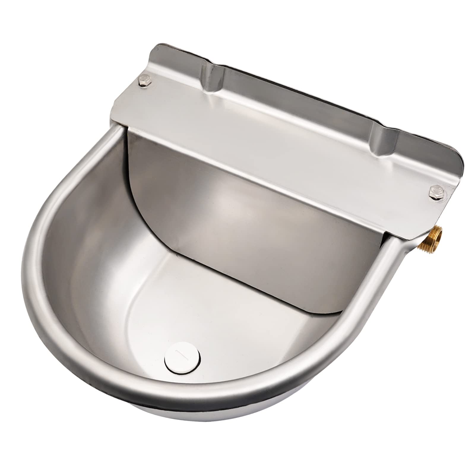 Bebedero para Caballos de Acero Inoxidable con VáLvula de Flotador de LatóN Ajustable de 1/2 "Y Orificios de Drenaje para Caballos, Vacas, Cerdos, Cabras, Ovejas, Bebederos para Perros