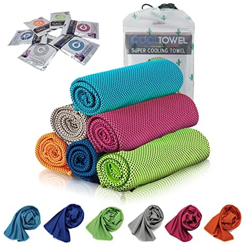 GUGELIVES [6 Pack] Cooling Towel, Ice Sports Towel, Cool Towel for Instant Cooling,for Yoga, Travel, Golf, Gym,Camping, Fitness, Running, Workout & More Activities (35"x12") Cover
