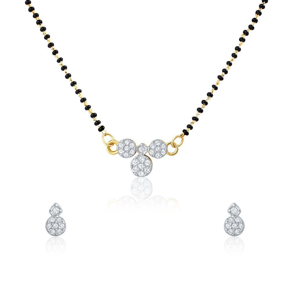 Mahi Gold Plated Mangalsutra Set of Brass Alloy with CZ for Women NL1106001G (B00JSOMLFQ) Amazon Price History, Amazon Price Tracker
