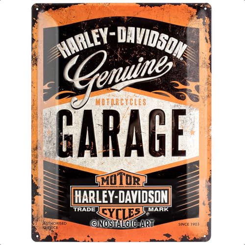Nostalgic-Art 23188 Harley-Davidson Garage, Blechschild, 30 x 40 cm Design Retro Pour La Décoration