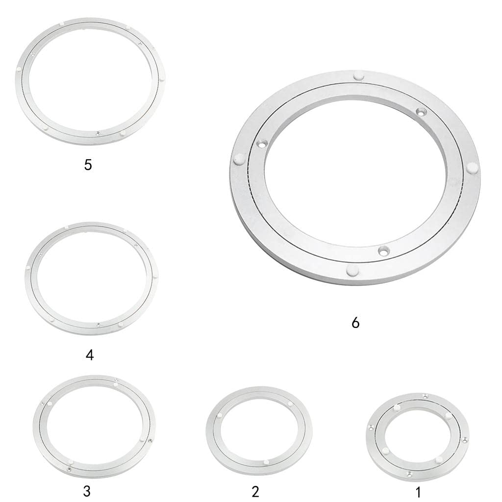 Aluminum Alloy Round Rotating Turntable Bearing Table Silver White 5.5 inch|Home & Garden |Other Kitchen & Dining Items-image-45