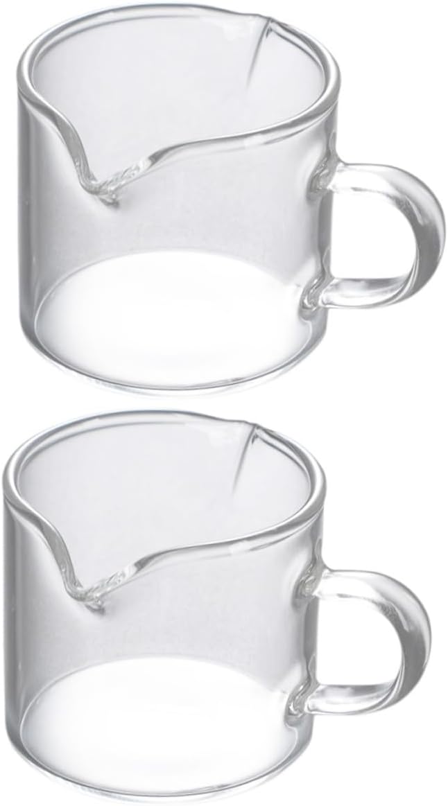 Mikinona Double Mouth Glass Coffee Mug 2 Pack for Home Restaurants