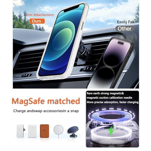 Image of Magnetic iPhone 12 /12Pro case,Compatible with Magsafe, Military-Grade Protection,Slim Translucent Matte Shockproof with Anti-Scratch Anti-Fingerprint Phone Cover (Frosted white, iPhone 12 /12Pro)