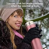 QiCheng&LYS 500ML Travel Mug with Temperature Display 304 Stainless Steel, Double Walled Vacuum Insulation Cup for Heat and Cold Water(Pink) - Image 6