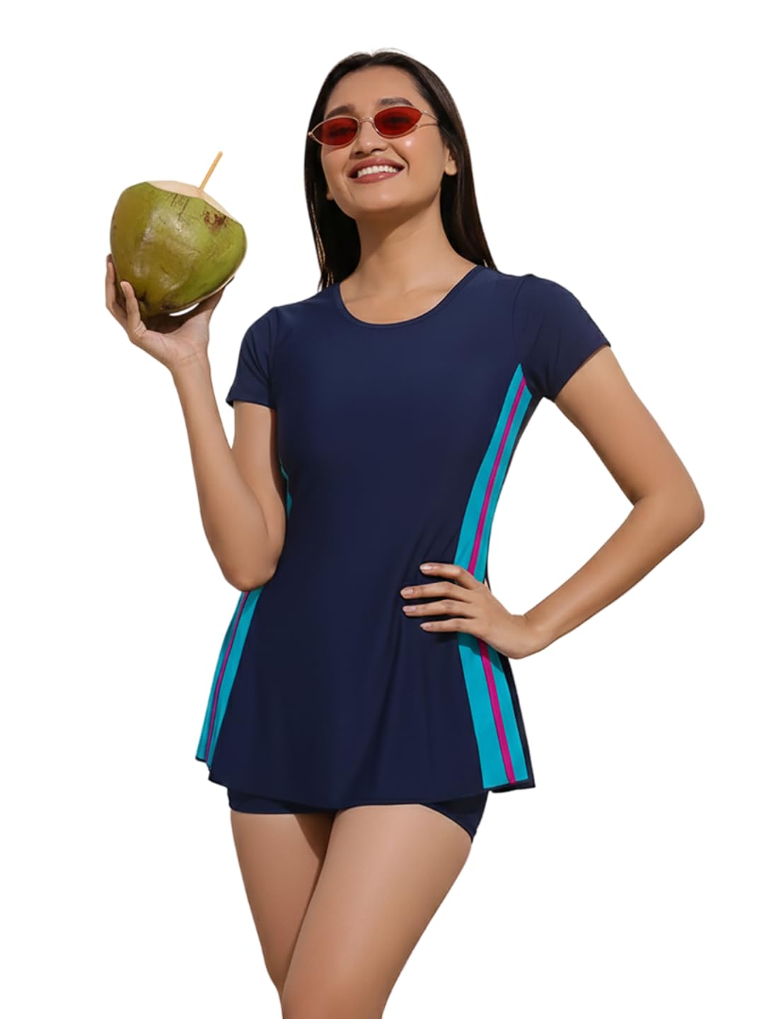 A-Line Half Sleeves and Hot Short Pattern Swimwear for Women's (ALHHS 02)-image-42