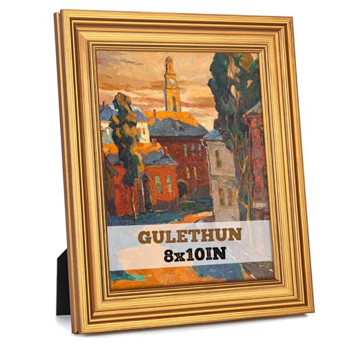 8x10 Frame, Transitional Modern Picture Frames, Gold Vintage Photo Frame
