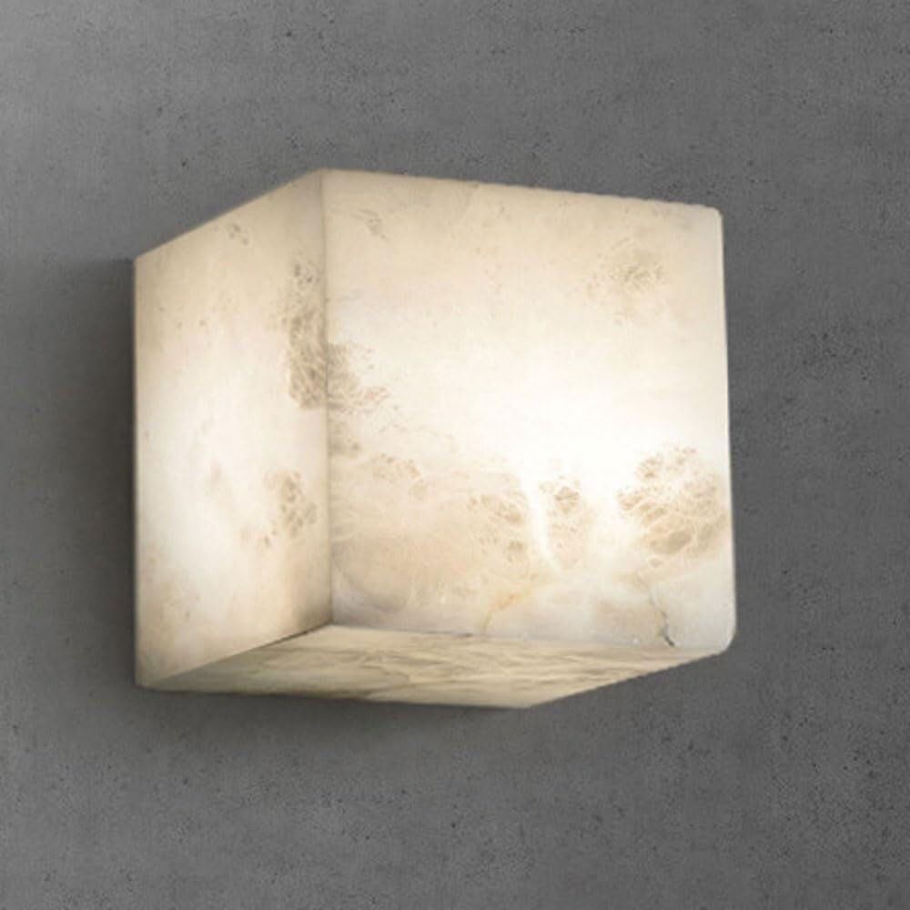 TONFON Minimalist Square G9 Natural Marble Wall Lamp