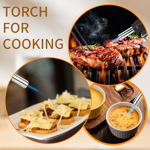 Miniatura 8 de Jdhon Soplete De Cocina, Soplete Gas Butano Recargable, Antorcha De Cocina Con Cerradura De Seguridad Y Llama Ajustable, Para Bbq, Postres, Cocinando, Cámping, Soldadura No Incluido Butano Negro-1