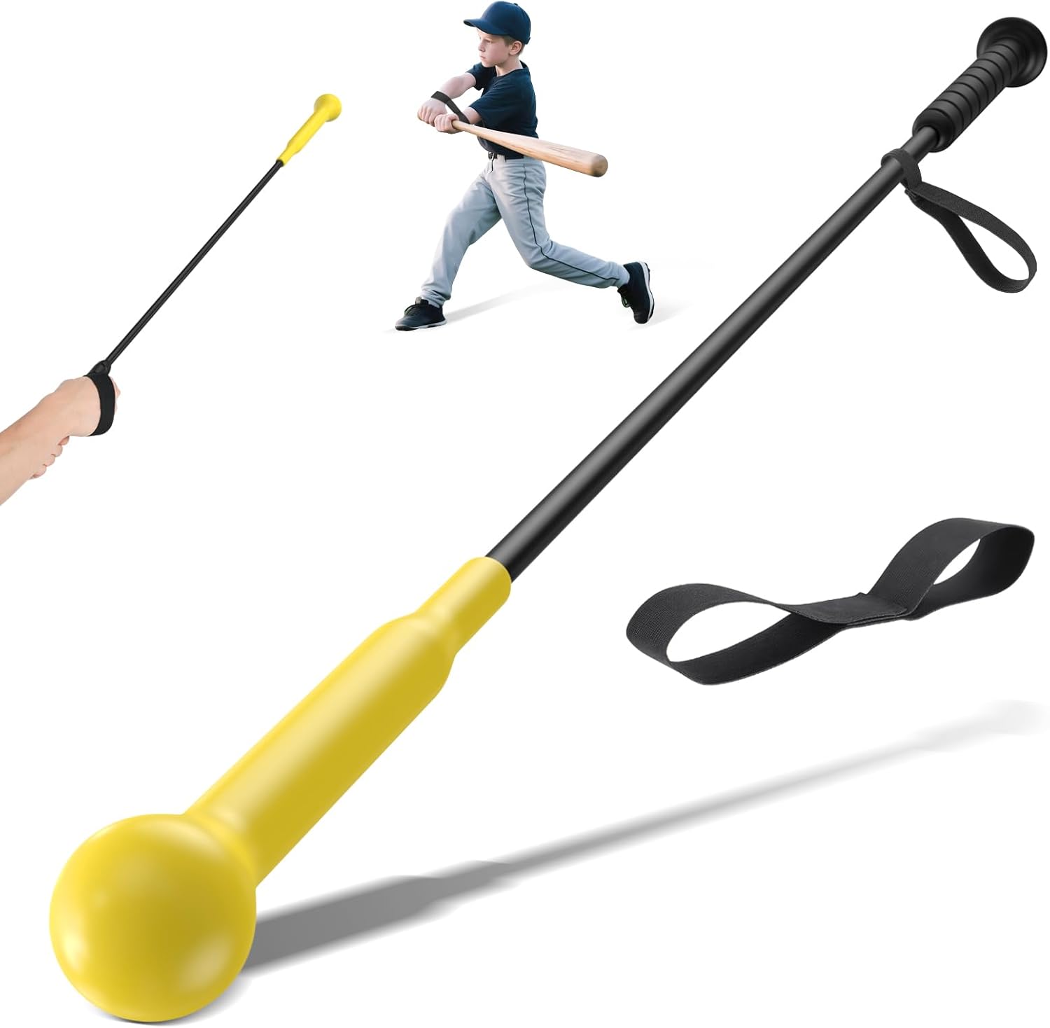Baseball Hitting Stick Batting Swing Bands Trainer Aid, Batting Practice Training Equipment for Baseball and Softball, Ideal for One-on-One Training All Ages