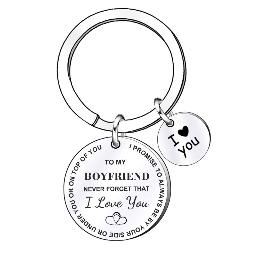 GUOYUCouple Lover Romantic I love You Key Ring Keyring Keychain Gifts for Husband Wife Boyfriend Girlfriend (boyfriend)