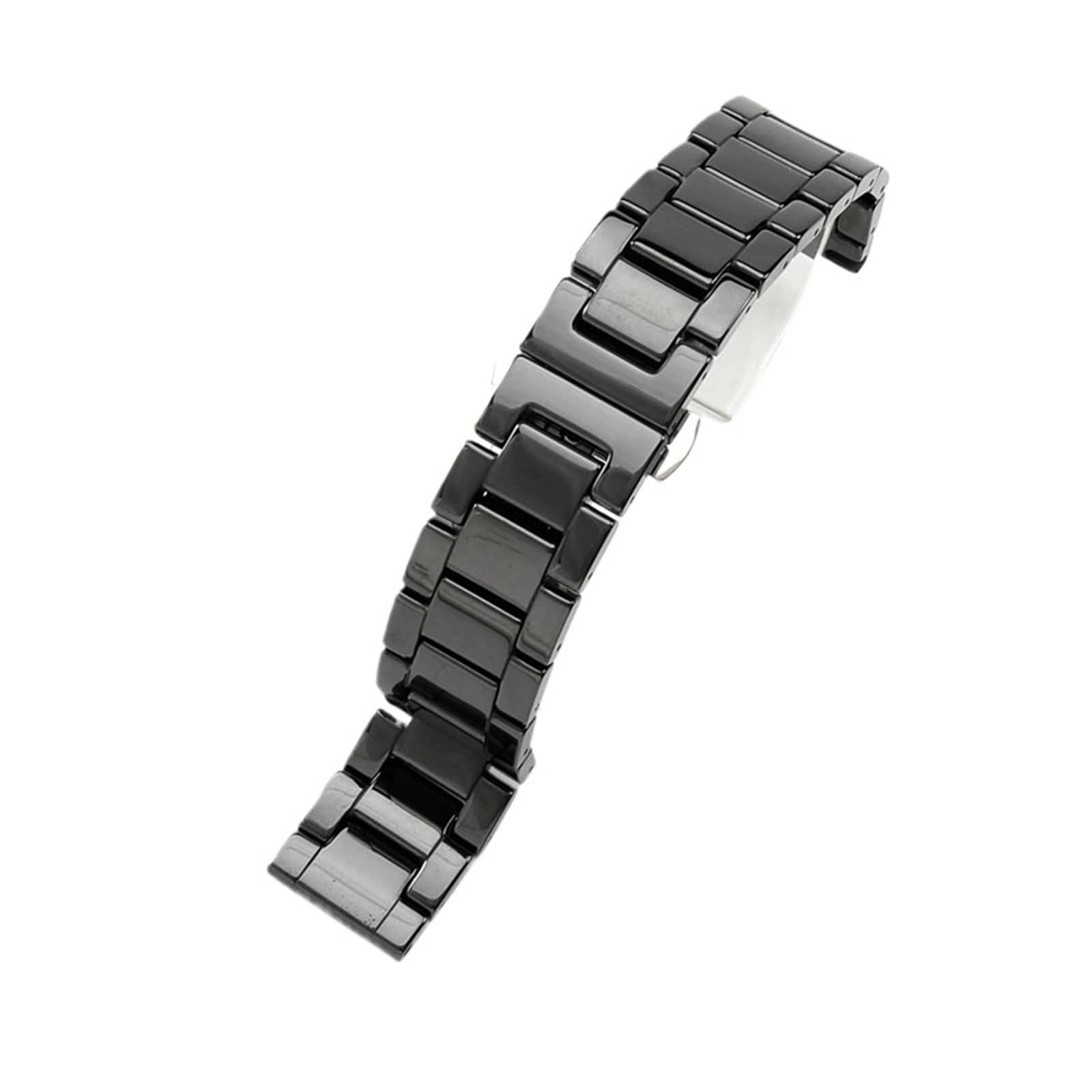 correa de reloj Correa de reloj cerámica for hombre, 14, 16, 18, 20 y 22 mm, con hebilla plegable acero inoxidable