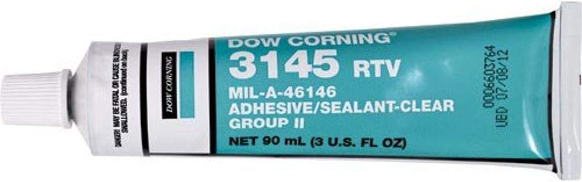 Dow Corning 3145 Silicone Adhesive Clear Sealant (3oz 90 mL, -45 to 200 C) - Unbeatable Toughness and Flexibility - Airtight Seal - Superior Adhesion - Easy 1-Component Application - Dries in 55 Mins, Cures in 48 Hrs
