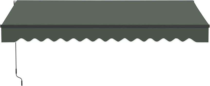 Aleko 10x8 ft Caribbean Style Manual Awning - Black Frame