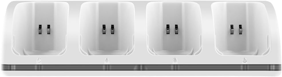 Wii Charging Station C9 Wii Remote Charger with 4PCS Wii Rechargeable Batteries and LED Light for Wii/Wii U Remote Control-Dark White