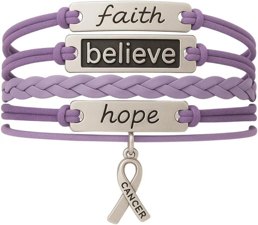 Infinity Collection Cancer Awareness Purple Ribbon Bracelet, Pancreatic Cancer Bracelet, Awareness Bracelet, Survivor Gift for Women