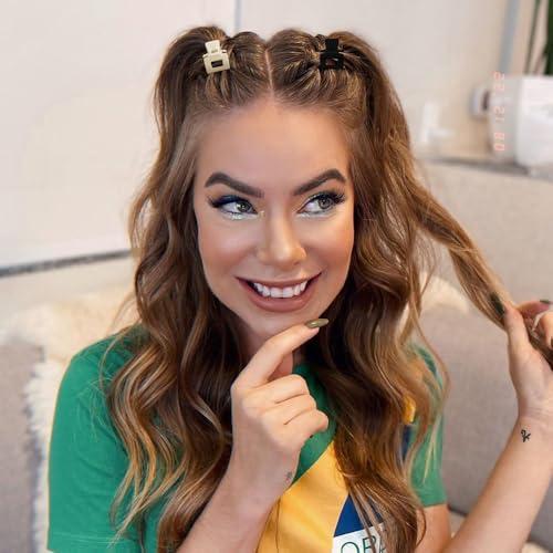 10 piezas pequeñas pinzas para cabello para mujer negras y neutras miniatura 4