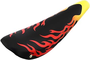 Vinyl 20" Bicycle Banana Saddle Black with Red Flames