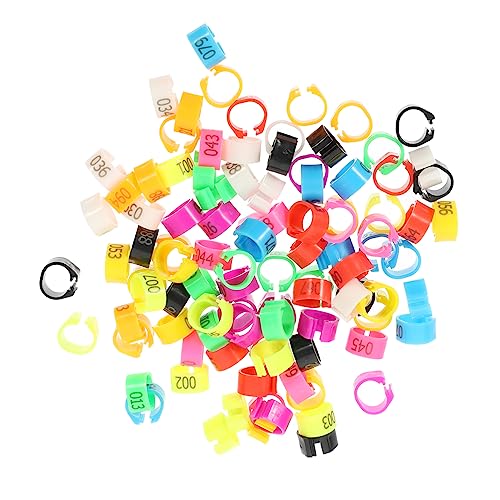 HOLIDYOYO 100pcs Pigeon Foot Rings Plastic Chicken Leg Bands Identification Leg Bands