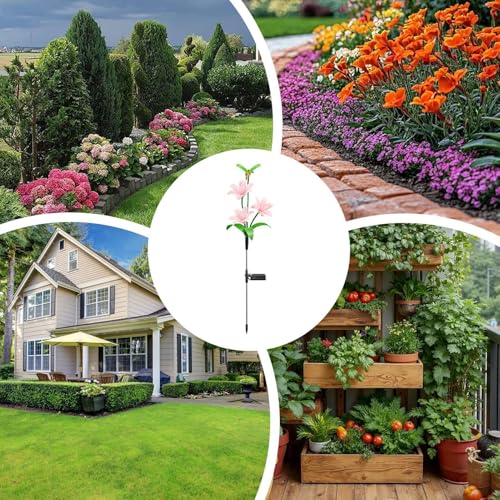 Luces solares de flores que transforman un jardín apagado en un espacio iluminado 5