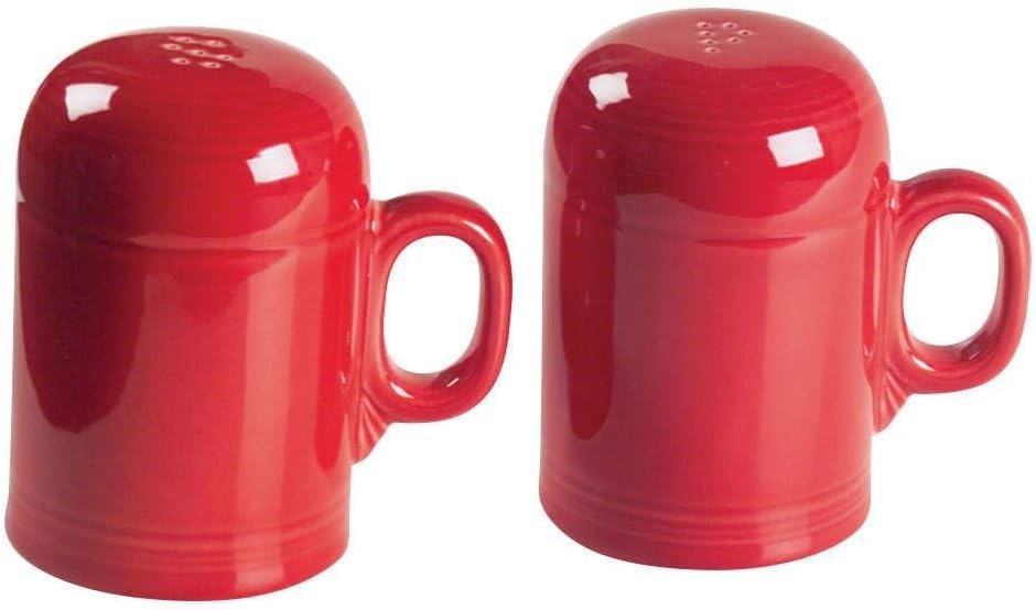 Fiesta® Salt & Pepper Rangetop Set – Durable Ceramic, Lead-Free, Dishwasher/Microwave/Oven Safe – Made in USA Dinnerware - Scarlet