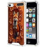 ZHONGWEI Clear Phone Case Compatible with iPod Touch 5/6/7 with Fox-CH7 Pattern,Four Corners Protection