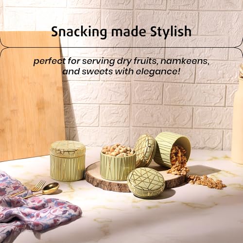 Image of SELVEL Airtight Storage Containers | BPA-Free, Food-Grade, Unbreakable Polypropylene | Multipurpose for Kitchen & Pantry | Space-Saving & Durable - Set of 3 (450ML Each) (Lime Green)