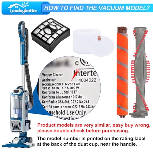 Image of Leadaybetter UV810 Roller Brush Filter Replacement for Shark DuoClean NV800 NV800W NV801 NV801Q NV803 Powered Lift Away Speed Upright Vacuum, Compare to Part # 1147FT800 & 1148FT800 & XHF680 & XFF680