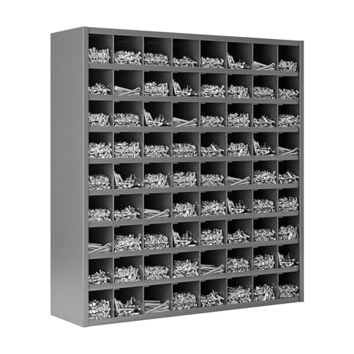 biosplot Gray Cold Rolled Steel 72 Opening Bin 33.5in x 31.5in Bolt and Nut Tool Storage Cabinet Parts Cabinet Hardware Organization Shelves Bolts Bin Tool