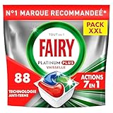 Fairy Platinum Plus Tablettes Lave-Vaisselle All In One Technologie Anti-terne, Regular, 8...