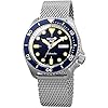 SEIKO-SRPD71-Watch-for-Men-5-Sports-Automatic-with-Manual-Winding-Movement-Blue-Dial-with-Blue-Bezel-Stainless-Steel-Case-and-Mesh-Bracelet-100m-Water-Resistant-and-DayDate-Display