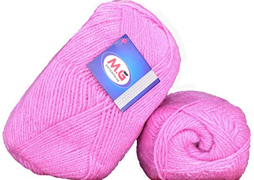 Image of M.G ENTERPRISE Sunrise Pink (200 gm) Wool Ball Hand Knitting Wool /Art Craft Soft Fingering Crochet Hook Yarn, Needle Knitting Yarn Thread Dyed