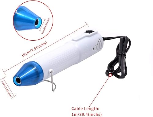 Vista 7 de Mofa - Pistola de calor, mini pistola de aire caliente, herramientas de pistola retráctil con soporte para bricolaje en relieve y secado de pintura