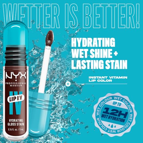 NYX Professional Makeup Lip IV Lip Stain, 1-Swipe Vitamin-Infused Longwear Color, Hydrating Gloss, Up to 12HR Hydration - Image 3