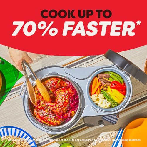 Instant Pot Dual Action 8‑in‑1 Multi-Cooker with Serve Together™ Smart Timing, 4Qt Pressure Cooker & 2Qt Rice Cooker, Cook Mains & Sides Together, Fast Cooking, PFAS-Free Pot*, Sauté, Slow Cook, Black by Instant Pot - Image 5