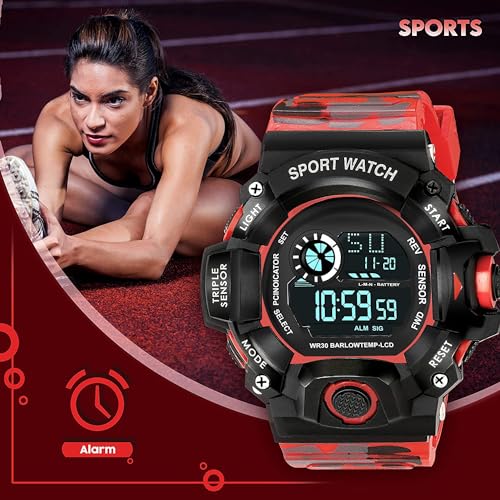 Image of Acnos Digital Sports Watch - Rugged Outdoor Multi-Function Countdown Timer & Alarm (WR30 Water-Resistant)